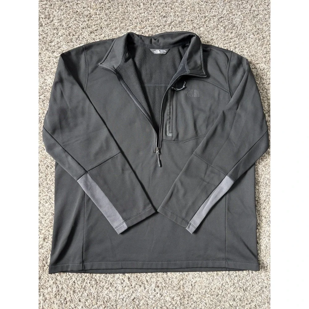 The North Face Fleece Jacket‎ Mens XXL Black Skyline Half Zip Pullover Hiking
